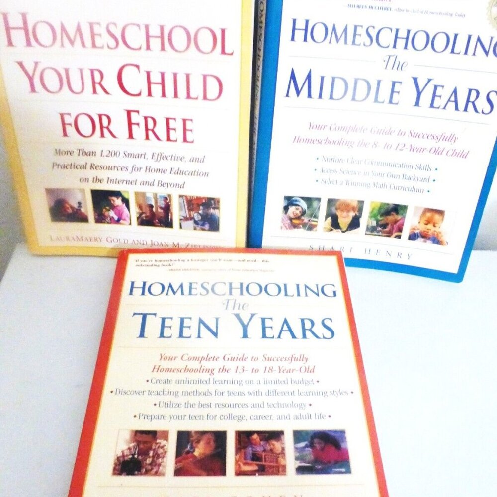 3 Lot of HOMESCHOOL BOOKS Homeschool Your Child For Free Middle Years Teen Years